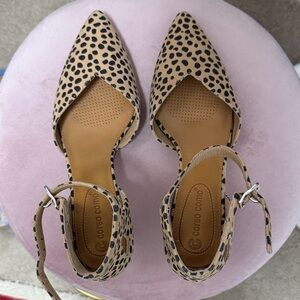 Corso Como Women's Leopard Print Ankle Strap 2” heels